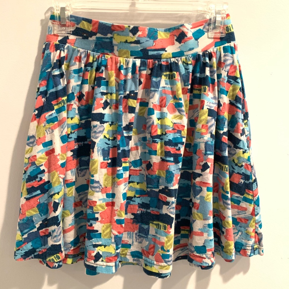 Abstract watercolour skater skirt